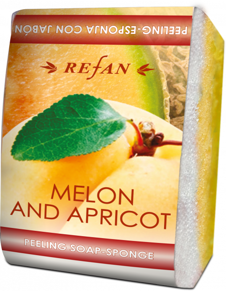 Sapone-spugna esfoliante Melone e Albicocca - 75 gr 