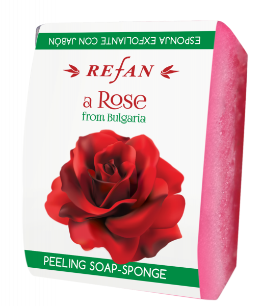 Sapone-spugna esfoliante A Rose from Bulgaria - 75 gr 