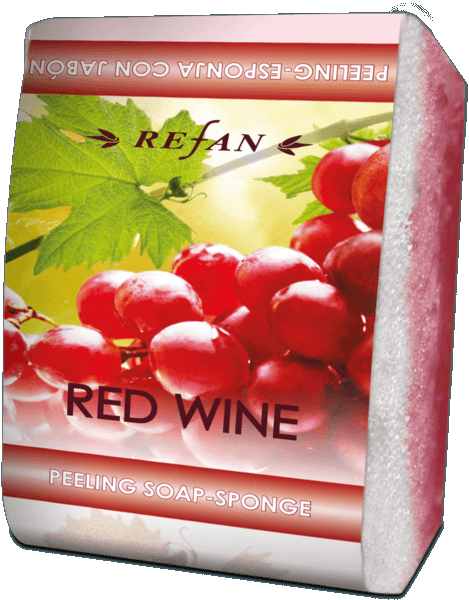 Sapone-spugna esfoliante Vino Rosso - 75 gr 
